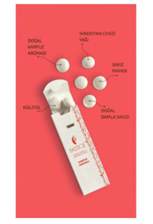 Mastiqe Doğal Karpuz Aromalı Damla Sakızlı Şekersiz Sakız 20 Grx12 Adet