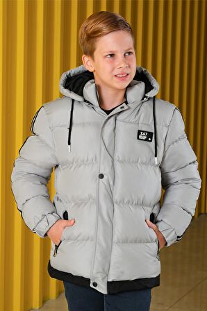 Erkek Çocuk Çıkarılan Kapüşonlu Şişme Mont KM.YY28