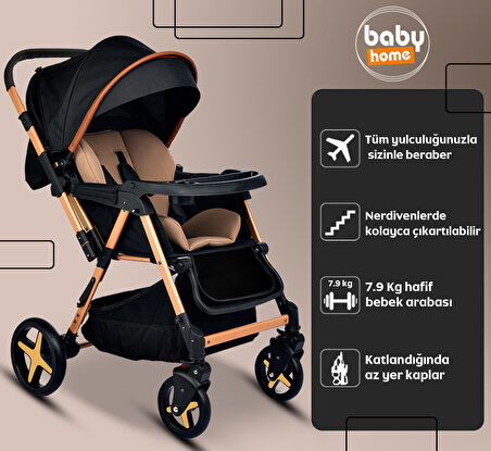 Baby Home 810 Xti Çift Yönlü Bebek Arabası Gri