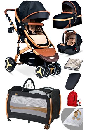 8'in1 Yeni Doğan Set 945 Travel Sistem Bebek Arabası Ve 600 Oyun Parkı Beşik Park Yatak