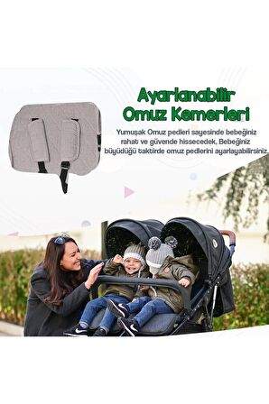 Duo Yan Yana Ikiz Bebek Arabası