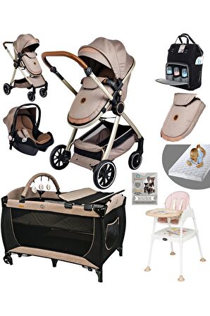 9 In 1 Full Takım Set 990 Travel Sistem Bebek Arabası 560 Oyun Parkı Yatak Beşik Ve Mama Sandalyesi