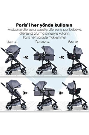 7 In 1 Yeni Doğan Full Set 945 Travel Sistem Bebek Arabası 370 Sallanır Ana Kucağı