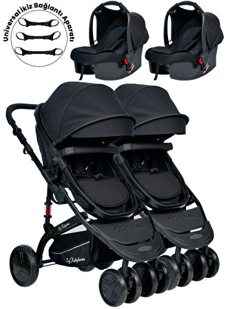Baby Home 945 Ayrılıp Birleşebilen Travel Sistem İkiz Bebek Arabası