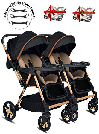 Baby Home 810 Ayrılıp Birleşebilen Çift Yönlü İkiz Bebek Arabası
