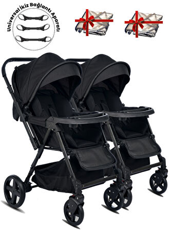 Baby Home 810 Ayrılıp Birleşebilen Çift Yönlü İkiz Bebek Arabası