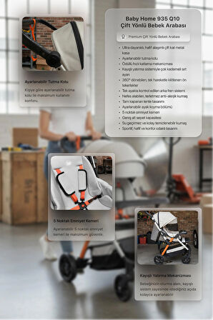 Baby Home 935 Q10 Çift Yönlü Bebek Arabası