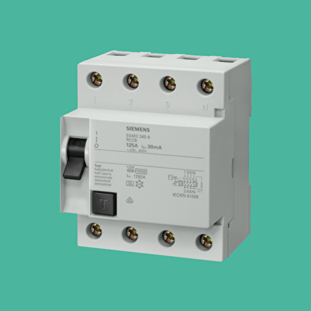 Sıemens,Kaçak Akım Koruma 125A 300Ma, Trifaze 5Sm3645-0