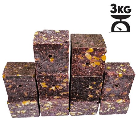 Hedyex 3Kg Sazan Küspesi Delikli Küp Çilekli Mısır Küspesi Kare