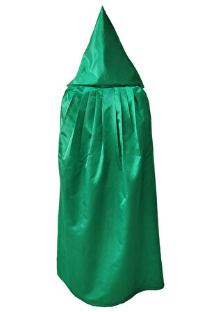 Yeşil Renkli Kapüşonlu Pelerin