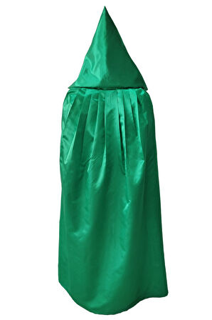 Yeşil Renkli Kapüşonlu Pelerin