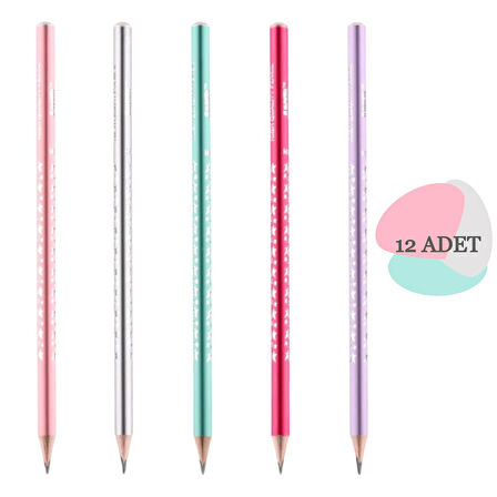 Junior Glow HB Pastel Yuvarlak Kurşun Kalem 12 Adet (130105)