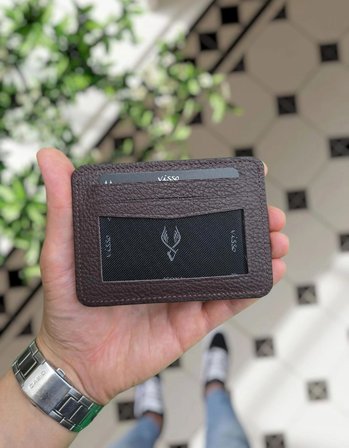VİSSO 8600 Kahve GUTTY Hakiki Deri Çıtçıtlı Akordeon Kartlık Akordeon Kimlik Bölmeli Kişiye İsme Özel Erkek Kadın Çanta KAHVERENGİ GUTTY