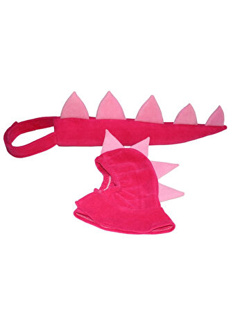 Dinozor Kostüm Set Fuşya | Dinozor Kuyruk Başlık Set Fuşya