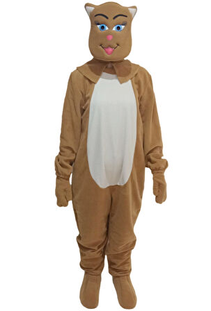 Kedi Kostümü Yetişkin Açık Kahverengi