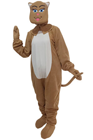 Kedi Kostümü Yetişkin Açık Kahverengi