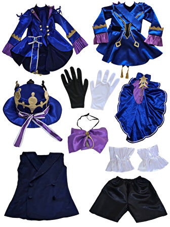 Yetişkin Genshin İmpact Furina Cosplay Anime Kostümü