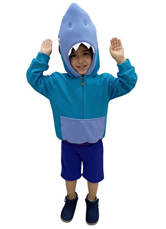 Kapüşonlu Cosplay Leon Shark Kostümü