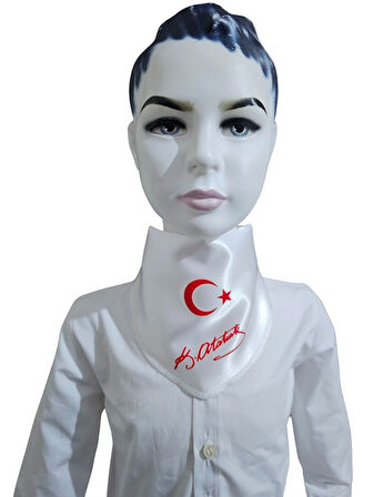Ay Yıldızlı Atatürk İmzalı Fular