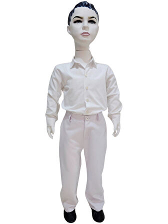 Beyaz Pantolon Gömlek Takım