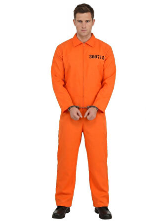 Turuncu Mahkum Kostümü | Yetişkin Hapishane Kıyafeti