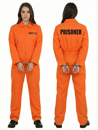 Turuncu Kadın Mahkum Kostümü | Kadın Hapishane Kıyafeti
