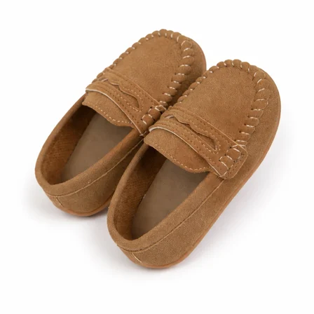 Çoçuk Bere Taba Rengi Süet Görünümlü Slip-On Loafer Ayakkabı 24 Numara (2-3 Yaş)