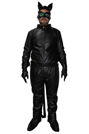Mucize Uğur Böceği Kara Kedi Kostümü Yetişkin