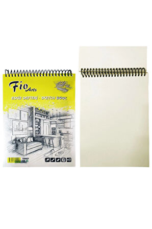 Fio A5 Spiralli Eskiz Defteri 90 gr Keep Smiling Karakalem Çizim Seti 12'li Eskiz Seti Sketching Set