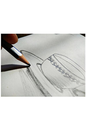 Karakalem Çizim Seti Metal Kutulu Eskiz Seti 12 Dereceli Kalem Hamur Silgi Pastel Dağıtıcı