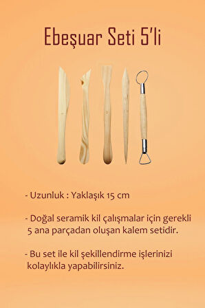 Beyaz Seramik Hamuru 2 kg Ebeşuar Seti Kil Seti Seramik Çamuru Seti Çamur Kesme Teli Seramik Kili
