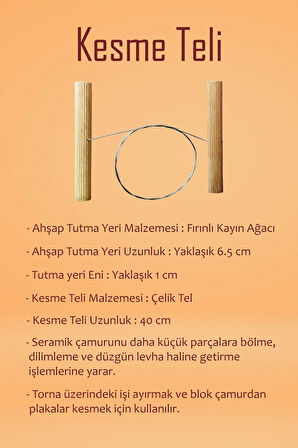 Beyaz Seramik Hamuru 2 kg Plastik Ebeşuar Seti Kil Seti Seramik Çamuru Çamur Kesme Teli Seramik Kili