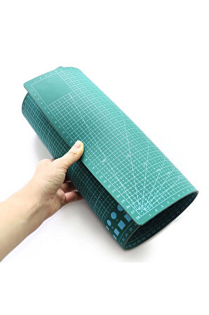 Çift Taraflı Kesim Altlığı A4 Kesim Matı Kretuar Bıçağı 5 Yedek Çelik Cetvel 30 cm A4 Kesim Seti