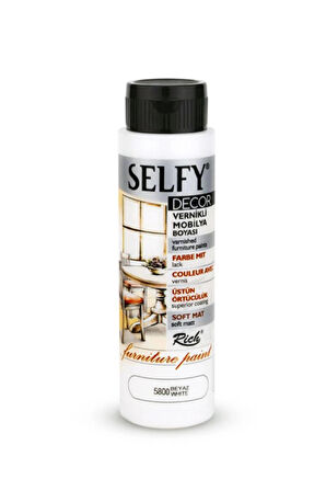 Selfy Decor Beyaz 500 cc (700 gr) Vernikli Boya Dolap Boyama Seti Mobilya Boyası Set