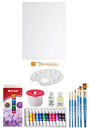 Tüp Yağlı Boya Seti 12'li 35x50 Tuval Seti