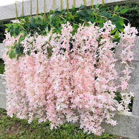 Yapay Çiçek Sarkan 4 Dallı Akasya 70cm PUDRA PEMBE