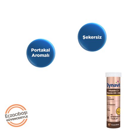 Dynavit Vitamin C + Vitamin D3 + Çinko 15 Efervesan Tablet