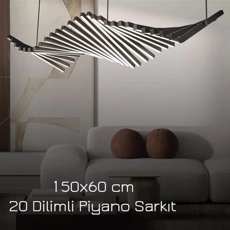 Piyano Siyah Günışığı Ledli Sarkıt Avize & Piyano Avize - Ledli Avize