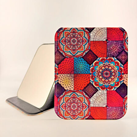 MORDİNO Pvc Kapaklı 14x17 cm Orta Boy Masa Aynası 