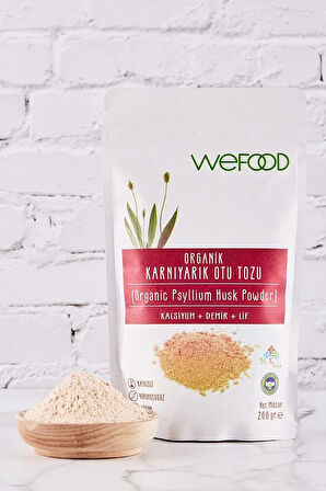 Organik Glütensiz Vegan Katkısız Karnıyarık Otu (psyllium) Tozu 200 Gr