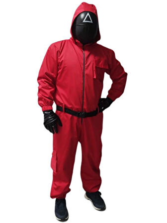 Üçgen Squid Game Kostümü Yetişkin | Kalamar Oyunu Kostümü 