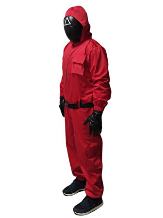 Üçgen Squid Game Kostümü Yetişkin | Kalamar Oyunu Kostümü 