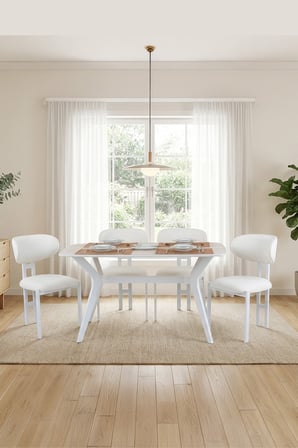 DFY104 140x80 MDF Mutfak Masası Modern Dikdörtgen Dekoratif Şık Yemek Masası 4-6 Kişilik Sabit Masa
