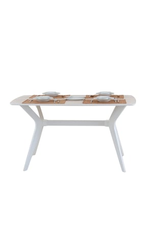 DFY104 140x80 MDF Mutfak Masası Modern Dikdörtgen Dekoratif Şık Yemek Masası 4-6 Kişilik Sabit Masa