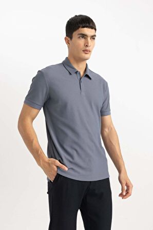 DeFacto Modern Fit Polo Yaka Basic Düz Dokulu Kısa Kollu Tişört B6374AX24SPBE729