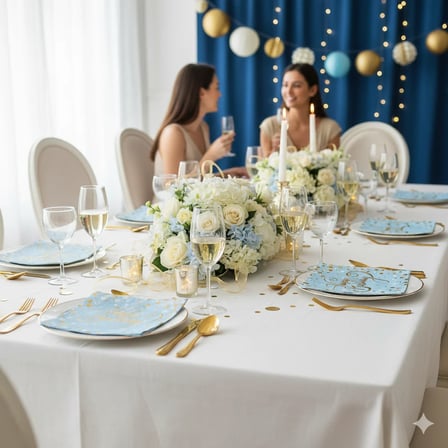 Varaklı Happy Birthday Yazılı Mavi Peçete Gold Üst Baskılı Doğum Günü Parti Peçetesi