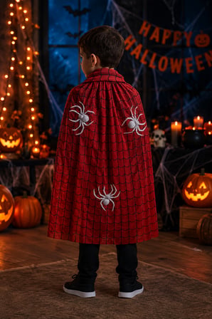 Spider Örümcek Adam Pelerin 75 cm Çocuk Halloween Kostüm Cadılar Bayramı Parti Örümcek Aksesuarı
