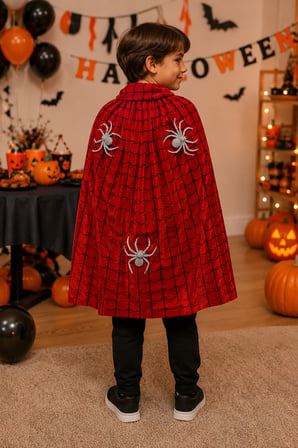 Spider Örümcek Adam Pelerin 75 cm Çocuk Halloween Kostüm Cadılar Bayramı Parti Örümcek Aksesuarı