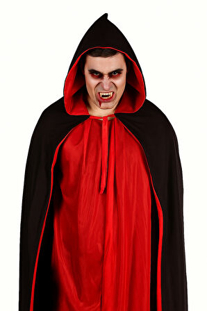 Halloween Pelerin Çift Taraflı Kapüşonlu 90cm  
