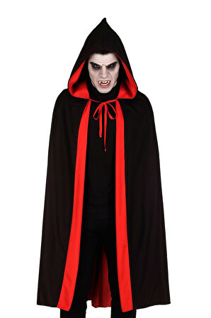 Halloween Pelerin Çift Taraflı Kapüşonlu 90cm  